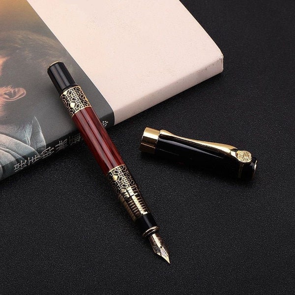 Black & Brown Vintage Fountain Pen, Classic Fountain Pens, Calligraphy Pen with Ink Cartridge Refill, Quill Pen, Dip Pen, Dipping Pen