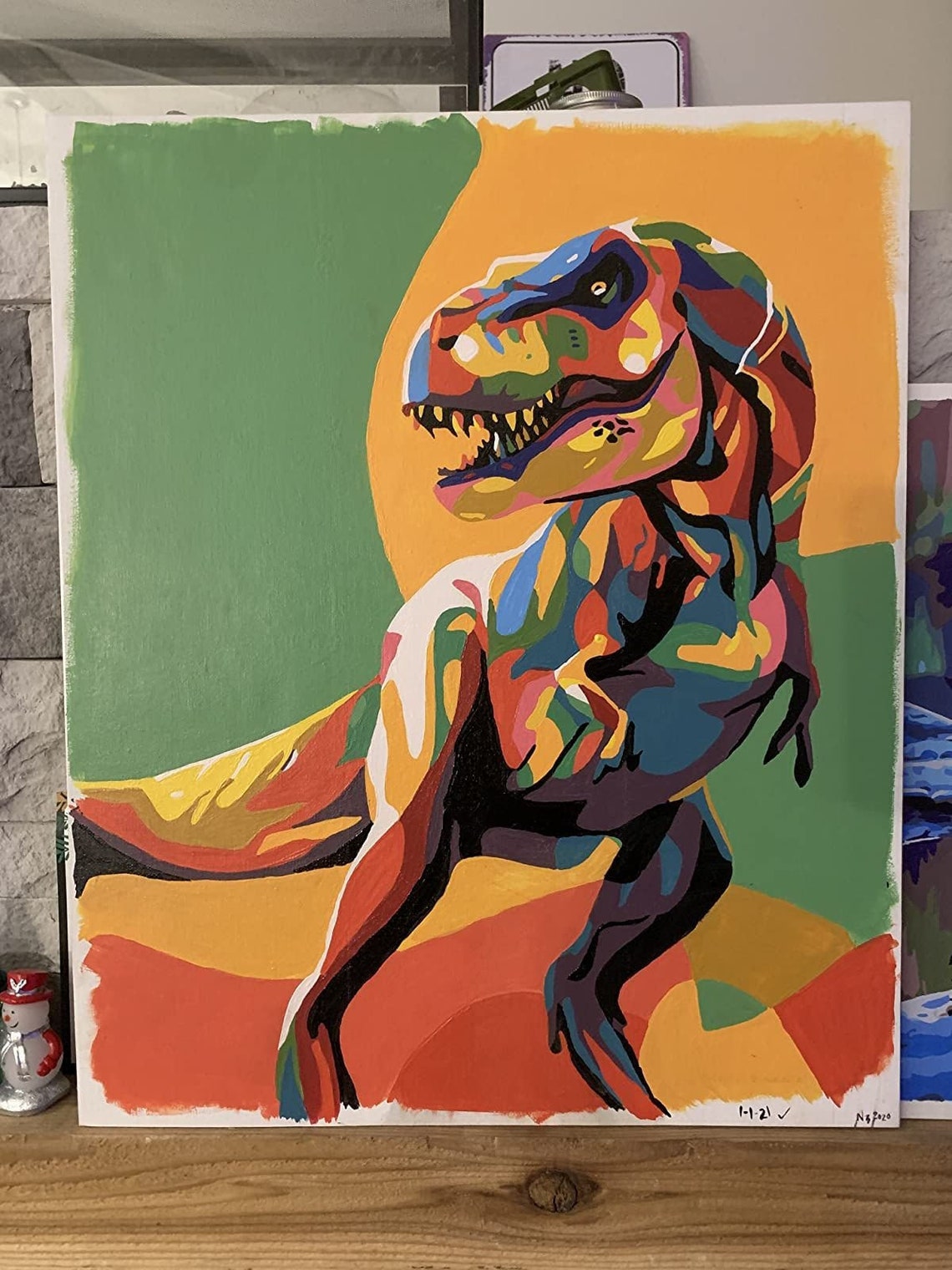 Colourful Dragon Paint by Numbers Kit Wall Art Dragon Paint Etsy