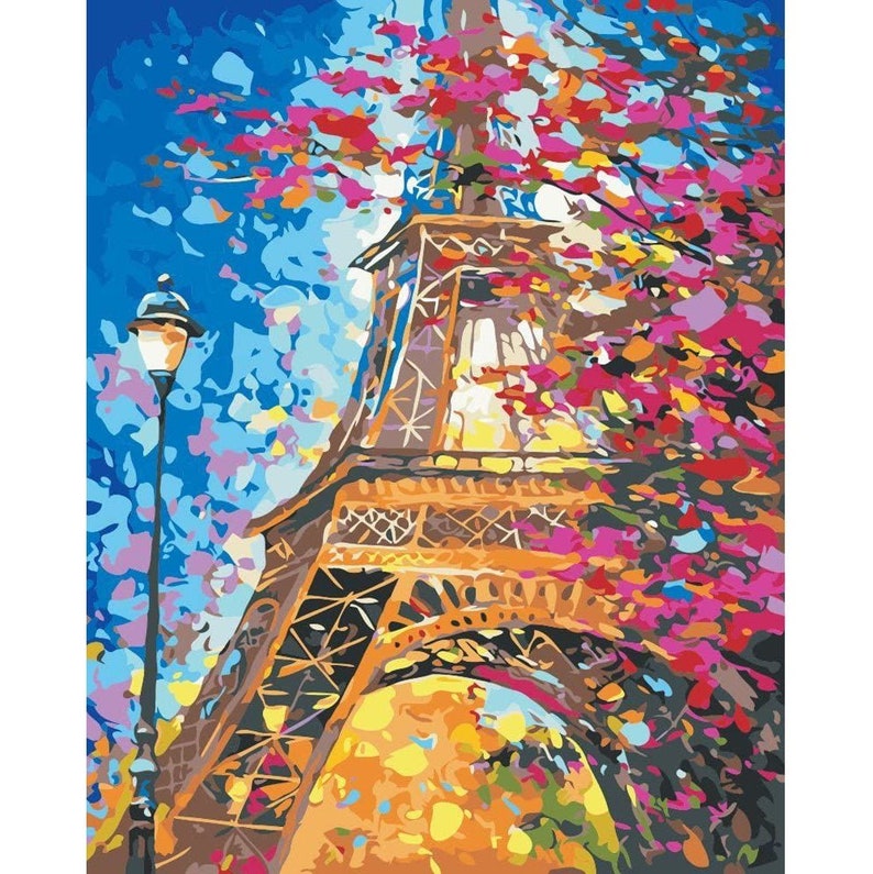 Eiffel Tower Paint by Numbers Kit Wall Art Paris Paint by Etsy
