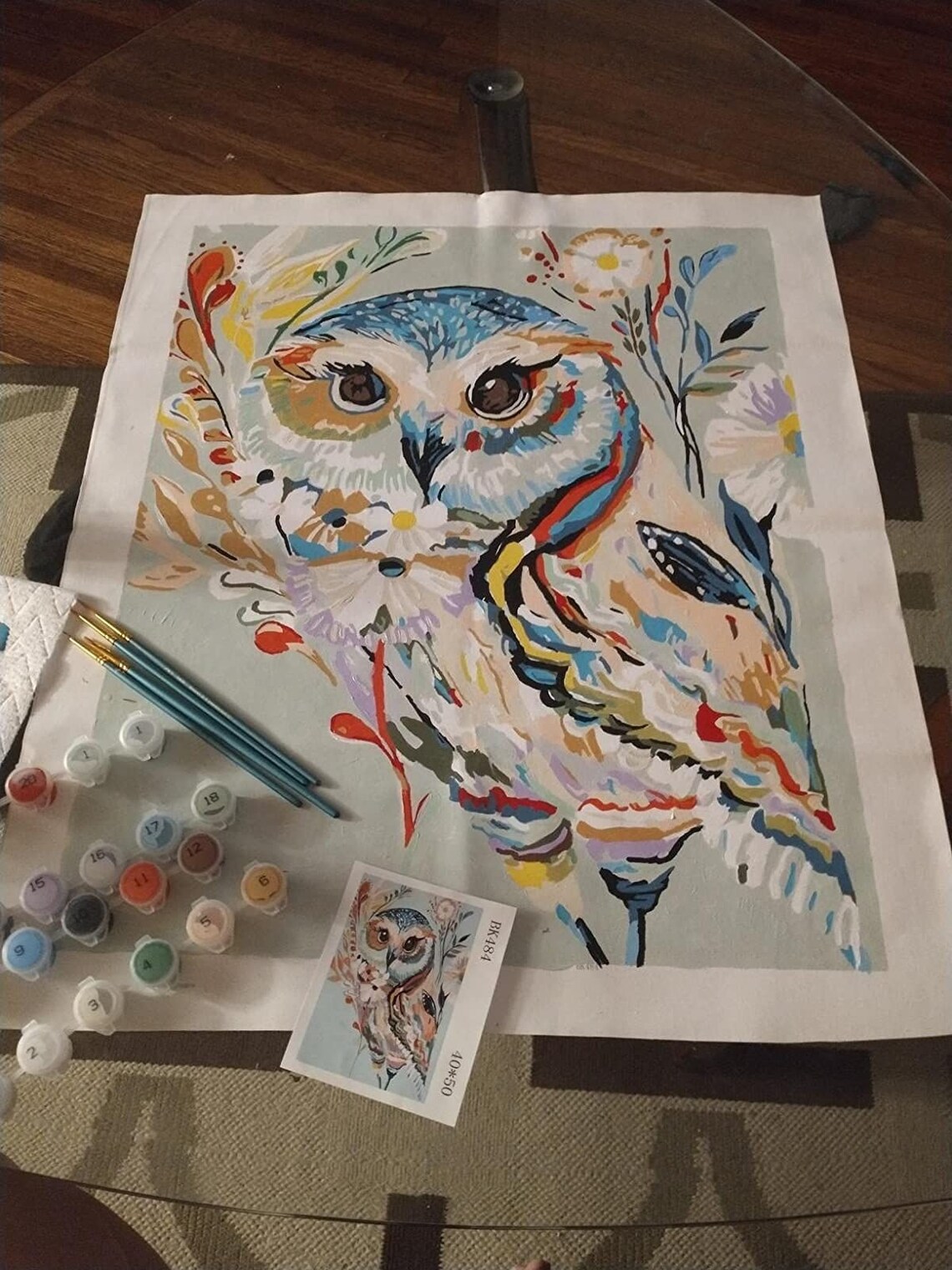 Colorful Owl Paint by Numbers Kit Wall Art Animal Paint by Etsy