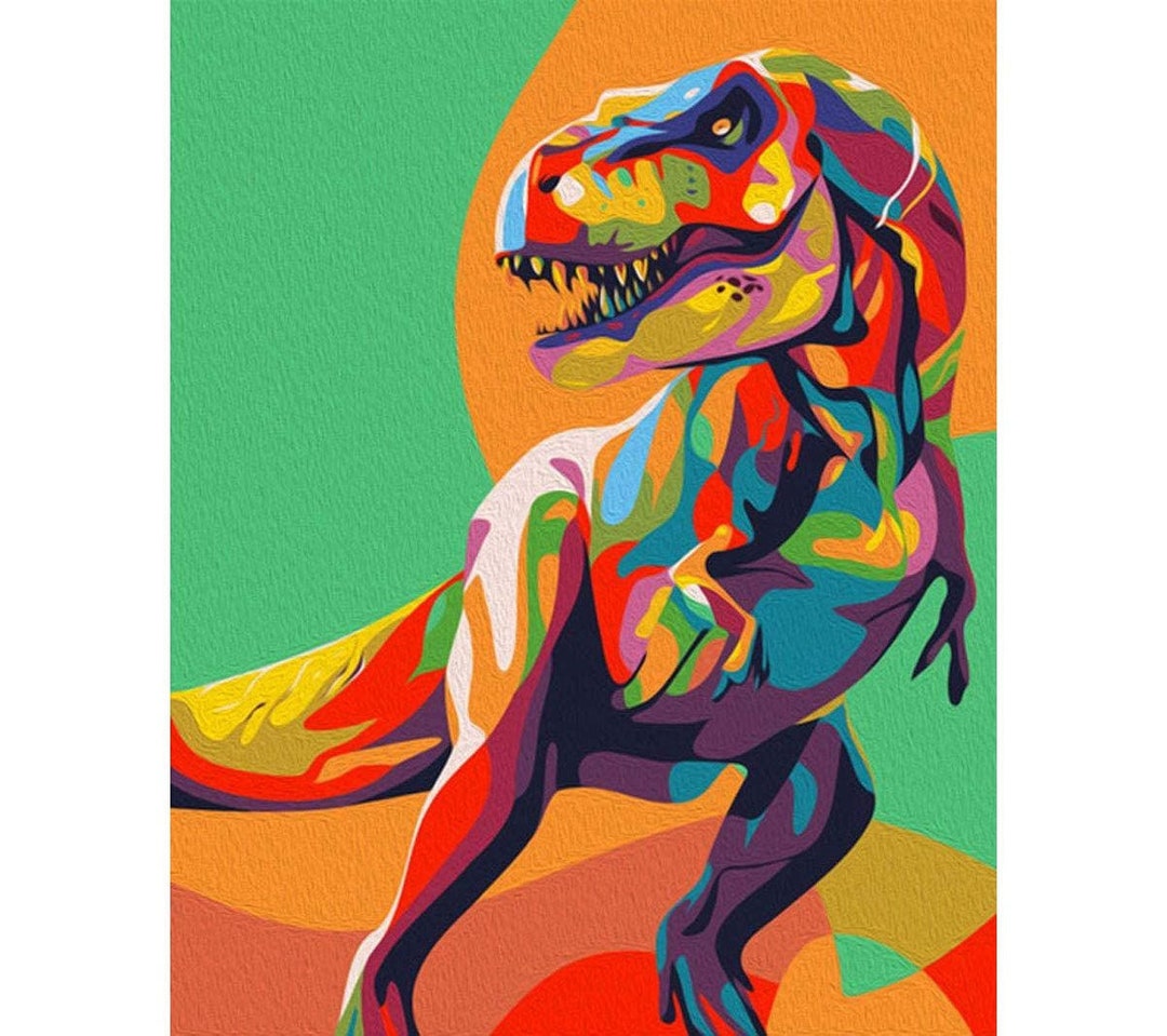 Colourful Dragon Paint by Numbers Kit Wall Art Dragon Paint Etsy