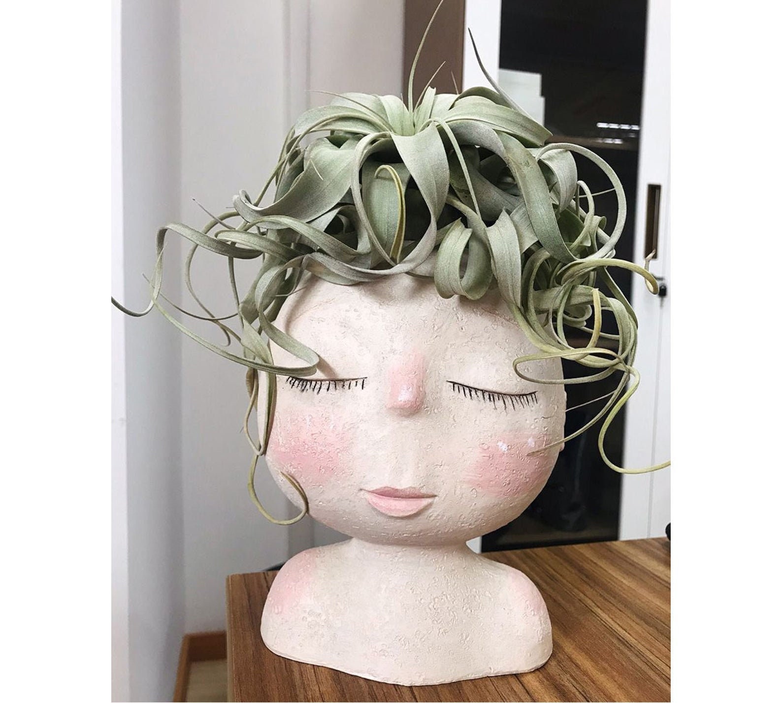 Girl Head Planter Face Planter Indoor Cache Pot De Fleur Etsy