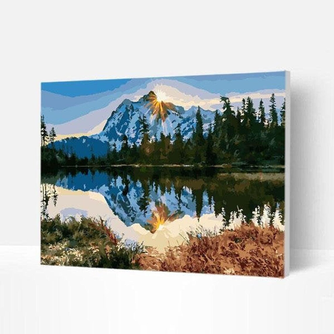 Snow Mountain Paint By Numbers Kit Wall Art Mountains Paint | Etsy