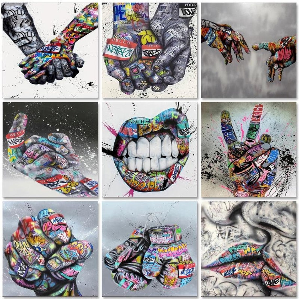 Dancing Girl Graffiti Paint by Numbers Kit Wall Art Street Etsy