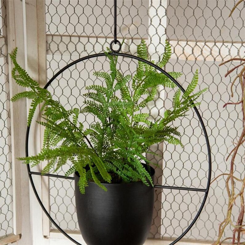Metal Hanging Wall Planter Hanging Planter Indoor Hanging Etsy