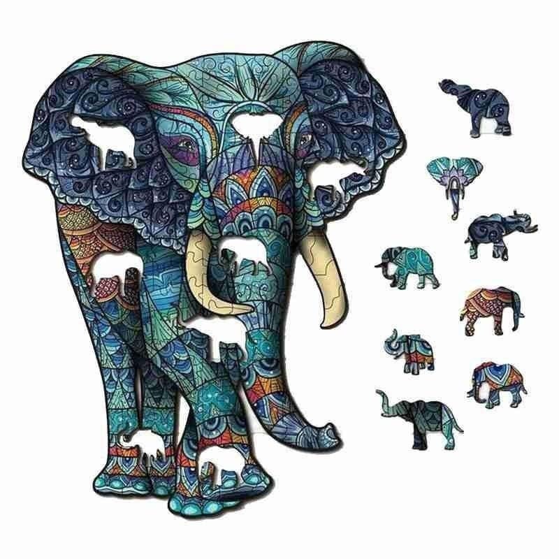 Elephant Jigsaw Puzzle for Adults & Kids Wooden Puzzle Etsy UK