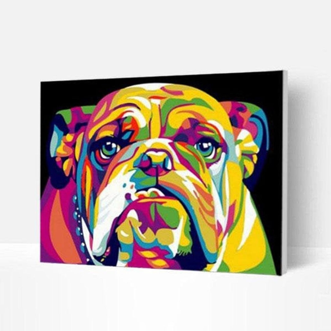 Colorful Bulldog Paint by Numbers Kit Wall Art Dog Paint by Etsy UK