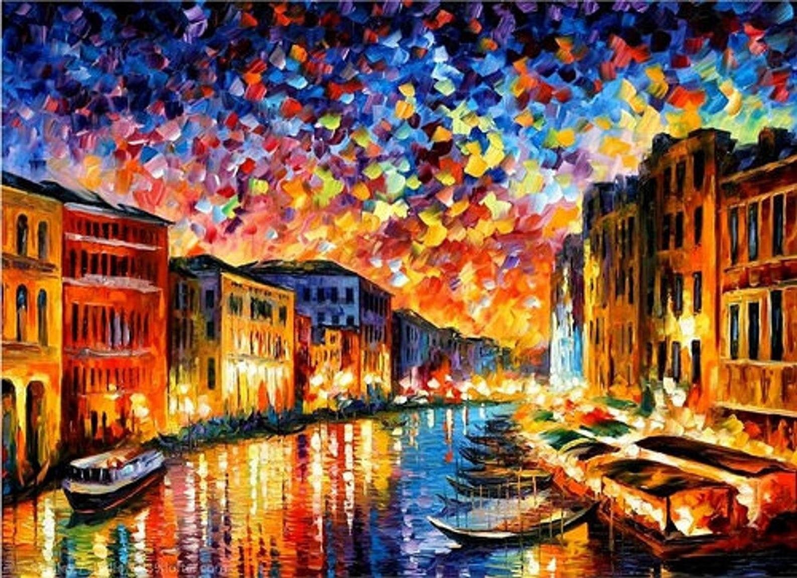 Night in Venice Paint by Numbers Kit Wall Art Venice Canals Etsy