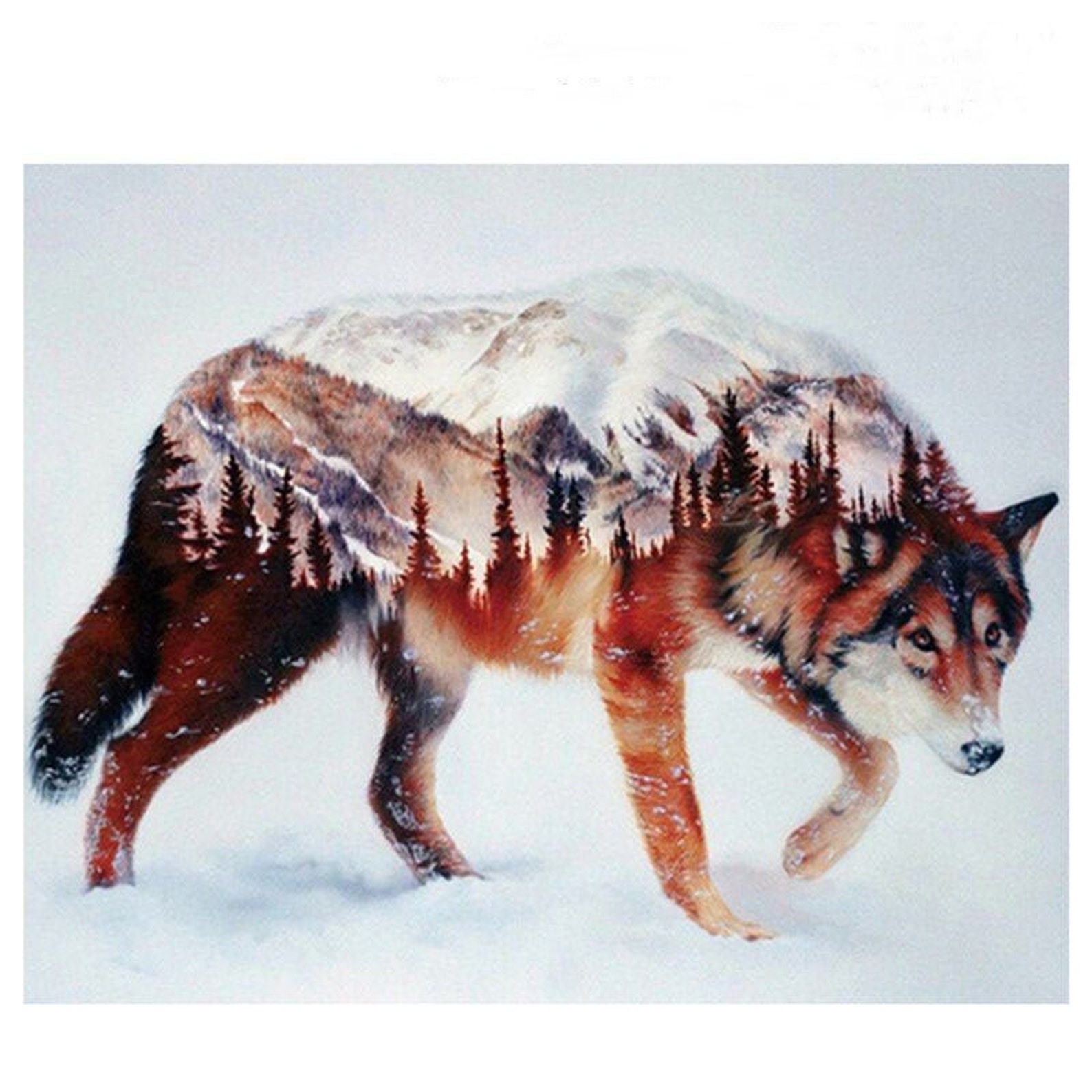 Waldtiere Malen nach Zahlen Kit Erwachsene Wolf DIY Paint by | Etsy