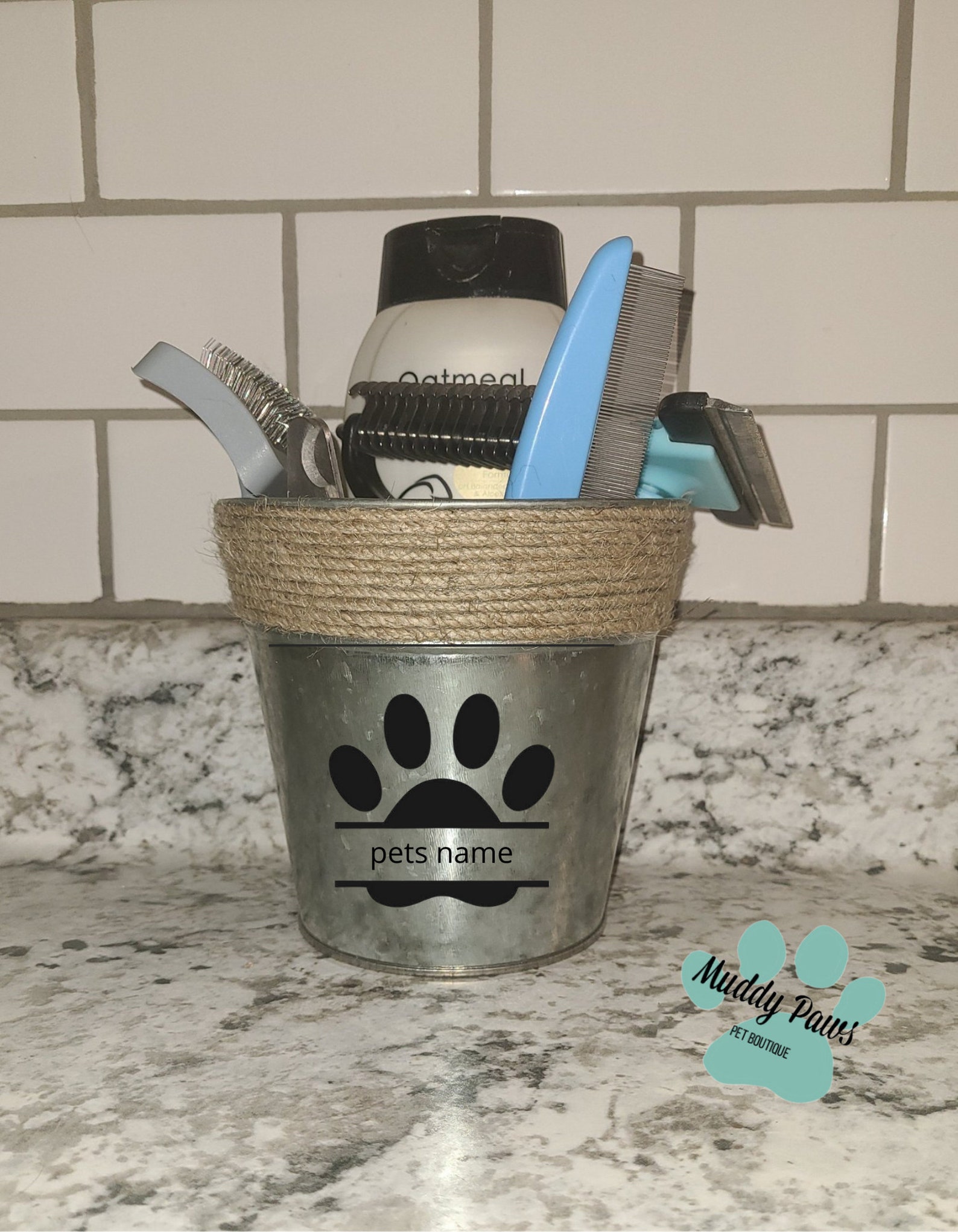 Personalized brush holder dog grooming caddy cat brush Etsy