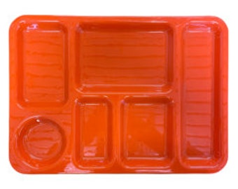 Plateau repas en plastique orange