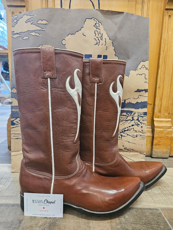 Brown Mexicana Cowboy Boots Etsy