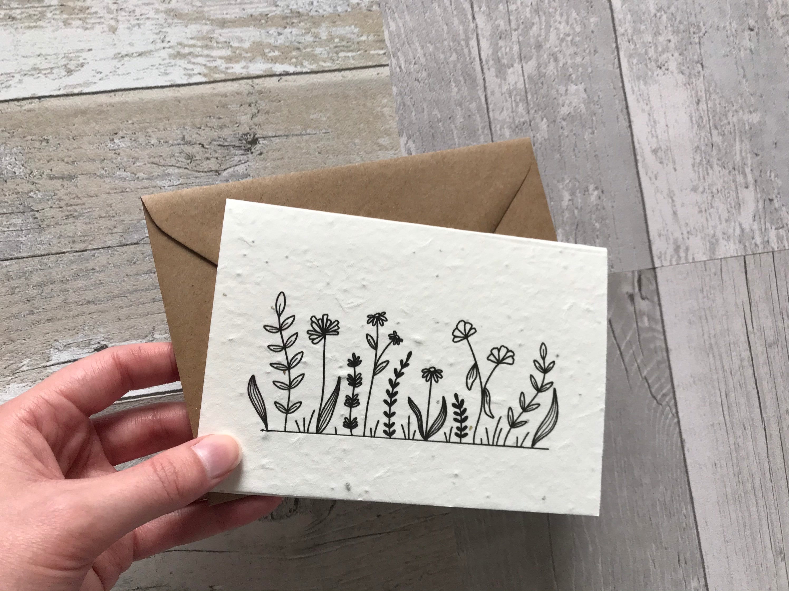 Handmade Plantable Greetings Card Eco Friendly Seed Paper Etsy