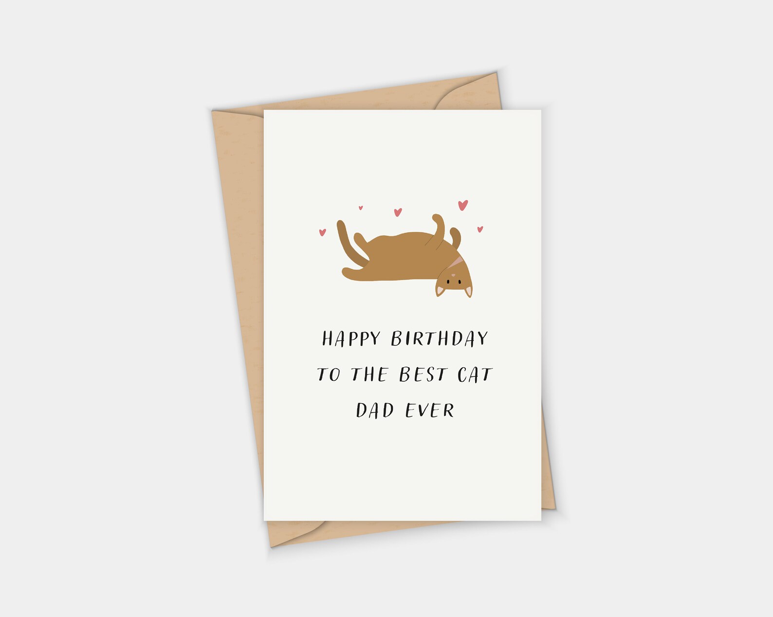Cat Dad Card Happy Birthday From the Cat Best Cat Dad Ever Etsy