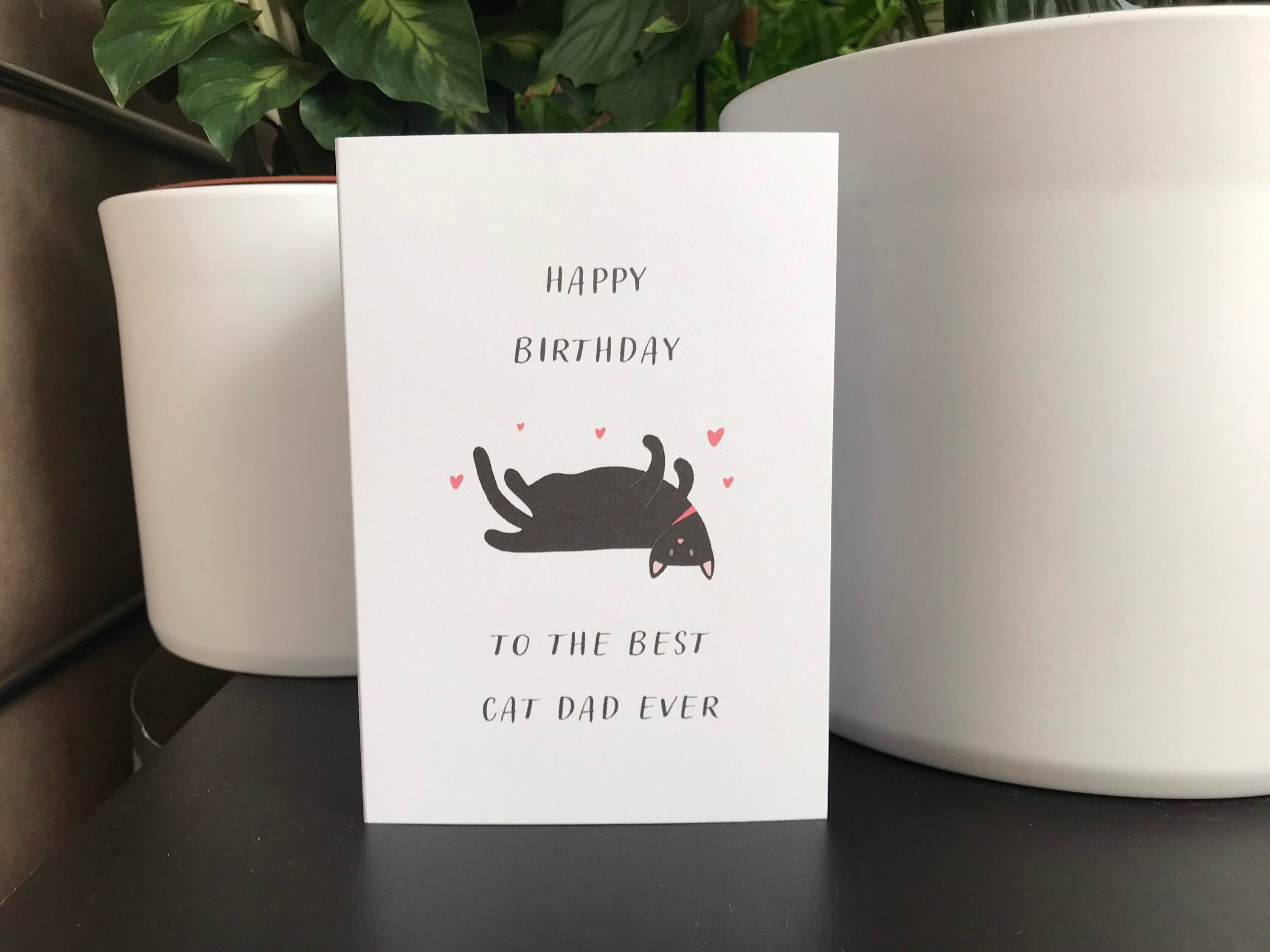 Cat Dad Card Happy Birthday from the Cat Best Cat Dad Ever | Etsy