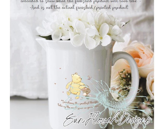 Flower Vase Homestyle Country Pantry Ceramic Pitcher Printed Pooh ...