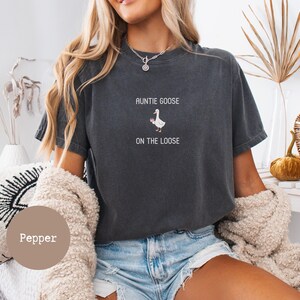 Comfort Colors funny goose shirt aunt silly goose tshirt pregnancy reveal gift for auntie new aunt gift for sister image 6
