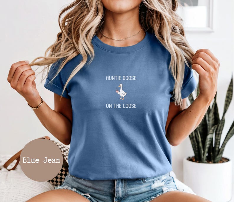 Comfort Colors funny goose shirt aunt silly goose tshirt pregnancy reveal gift for auntie new aunt gift for sister image 7