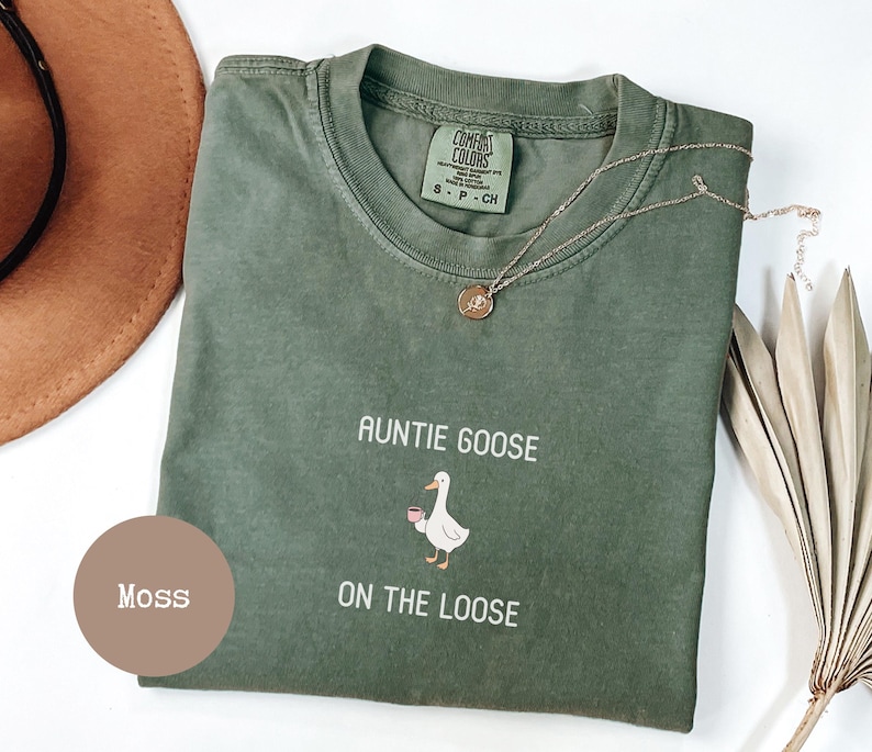 Comfort Colors funny goose shirt aunt silly goose tshirt pregnancy reveal gift for auntie new aunt gift for sister image 2