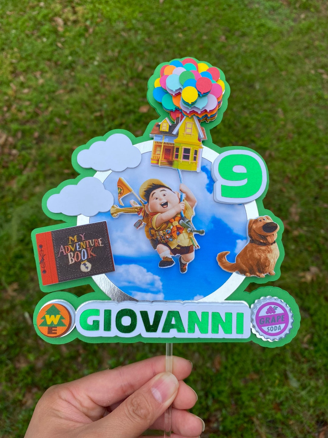 Up Cake Topper / up Movie Cake Topper / Russell and Dug Cake Etsy