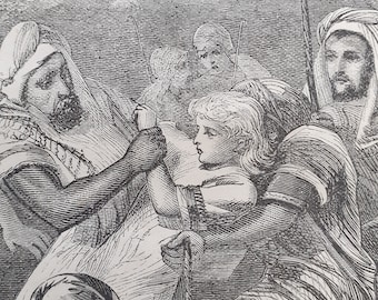 Viktorianische Bibeldruck - Joseph Verkauft von Seinen Brüdern, FW Lawson Illustration