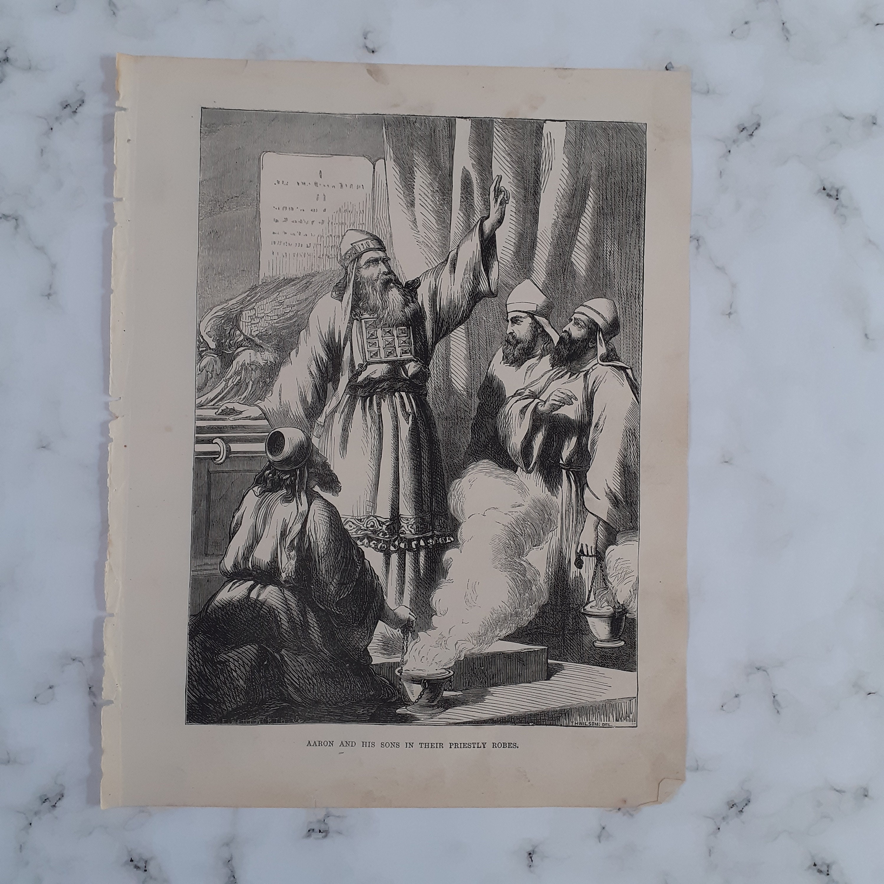 Aaron In Robe Vintage Victorian Bible Print – Aaron and Sons, Priestly Robes - Etsy
