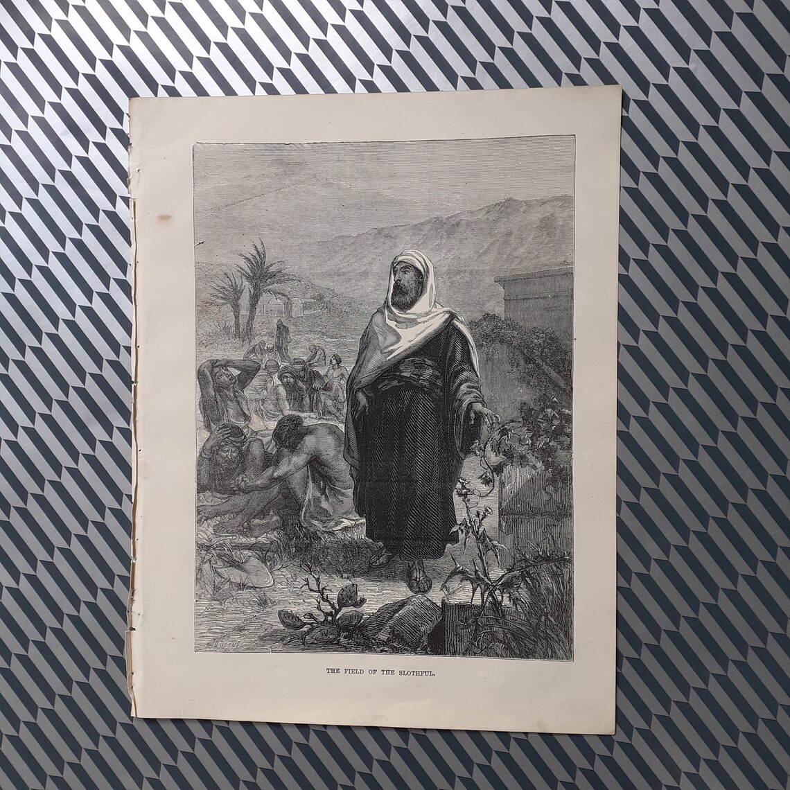 Laziness the Field of the Slothful Victorian Bible Print by J Grey