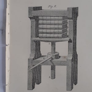 Inclined plane & screw, ca 1900s Victorian print from vintage encyclopedia – section Natural Philosophy