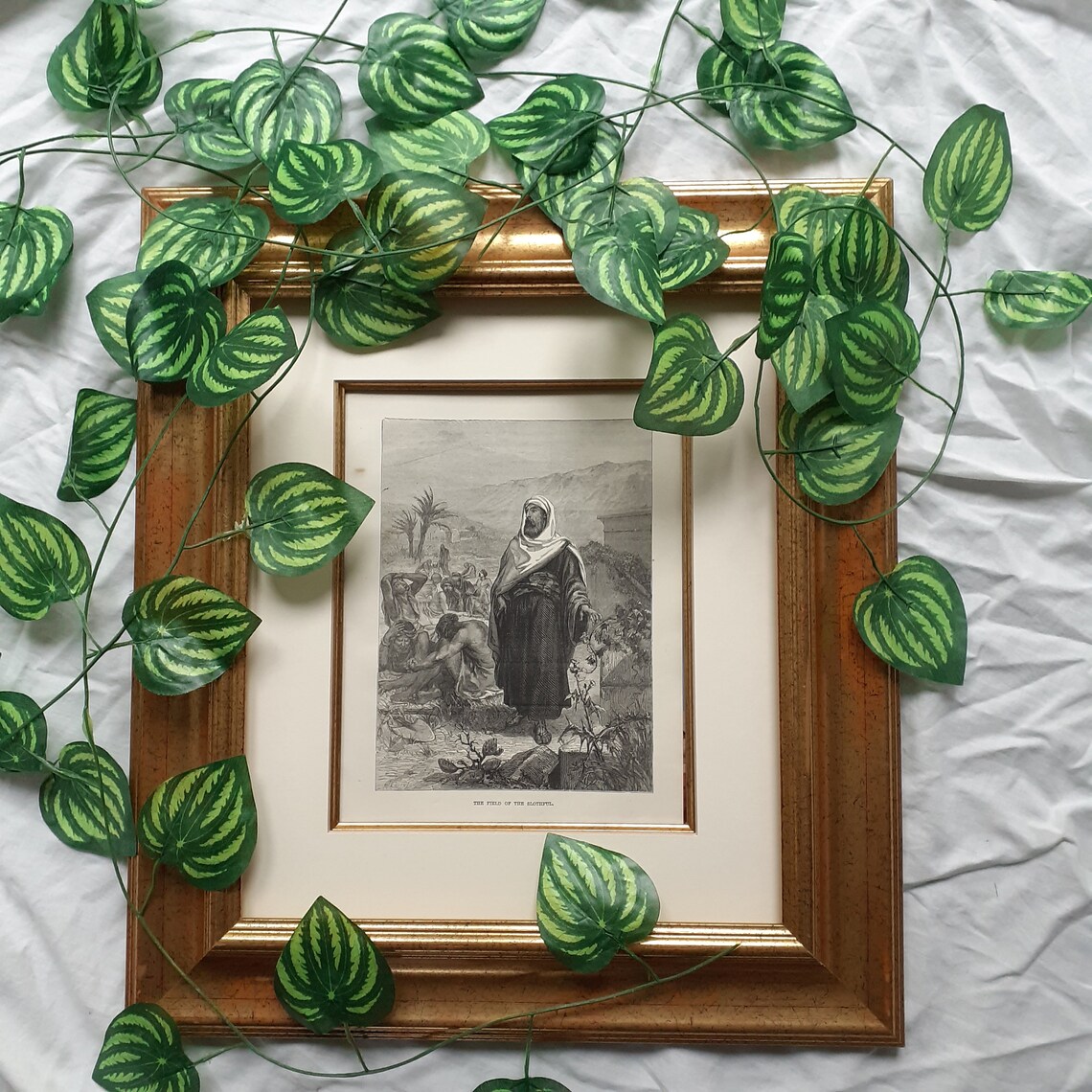 Laziness the Field of the Slothful Victorian Bible Print by J Grey