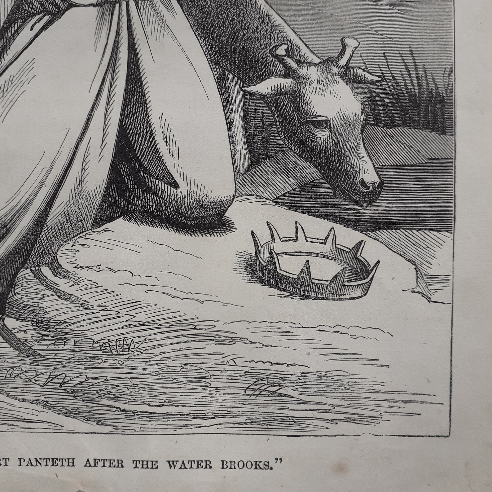 Victorian Bible Etching/engraving as the Heart Panteth After the Water Brooks Etsy