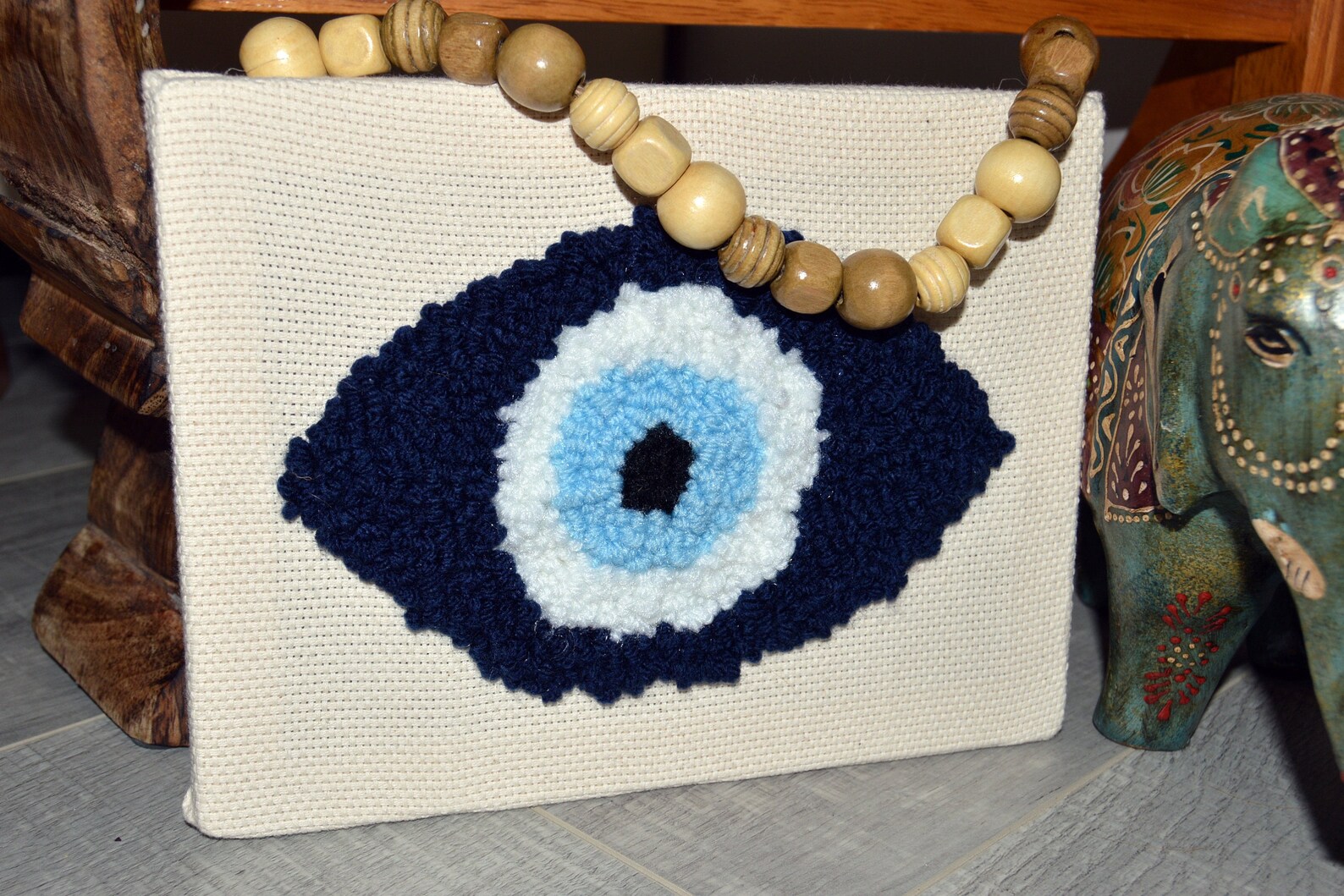 Evil Eye Punch Needle Wall Art Etsy
