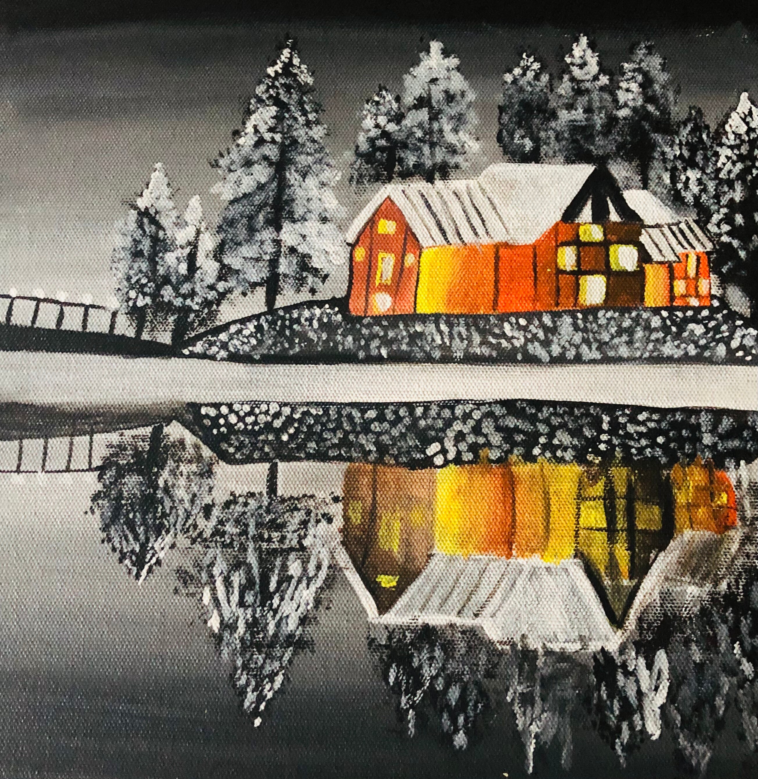 Winter scenery painting snow wall decor winter wall Art Etsy