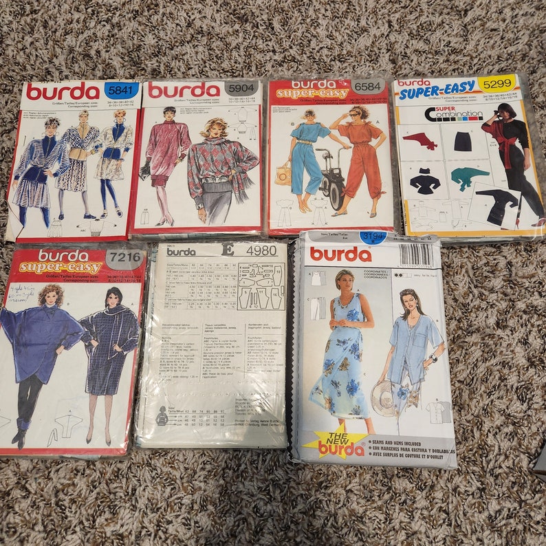 Vintage Burda Sewing Pattern Lot of 10 Women's Men's Etsy