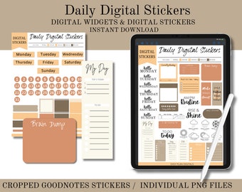 Digital Stickers, Widgets, Stickers, Date Dots, Instant Download, Cropped GoodNotes Stickers, PNG Files, Planner Stickers, Fall Stickers