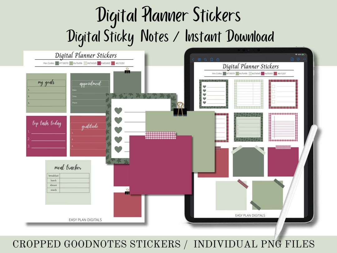 Digital Stickers, Digital Sticky Notes, Stickers, Instant Download ...