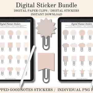 Digital Paper Clips, Sticker Bundle, Digital Stickers, Instant Download, GoodNotes Stickers, Individual PNG Files, Planner Stickers