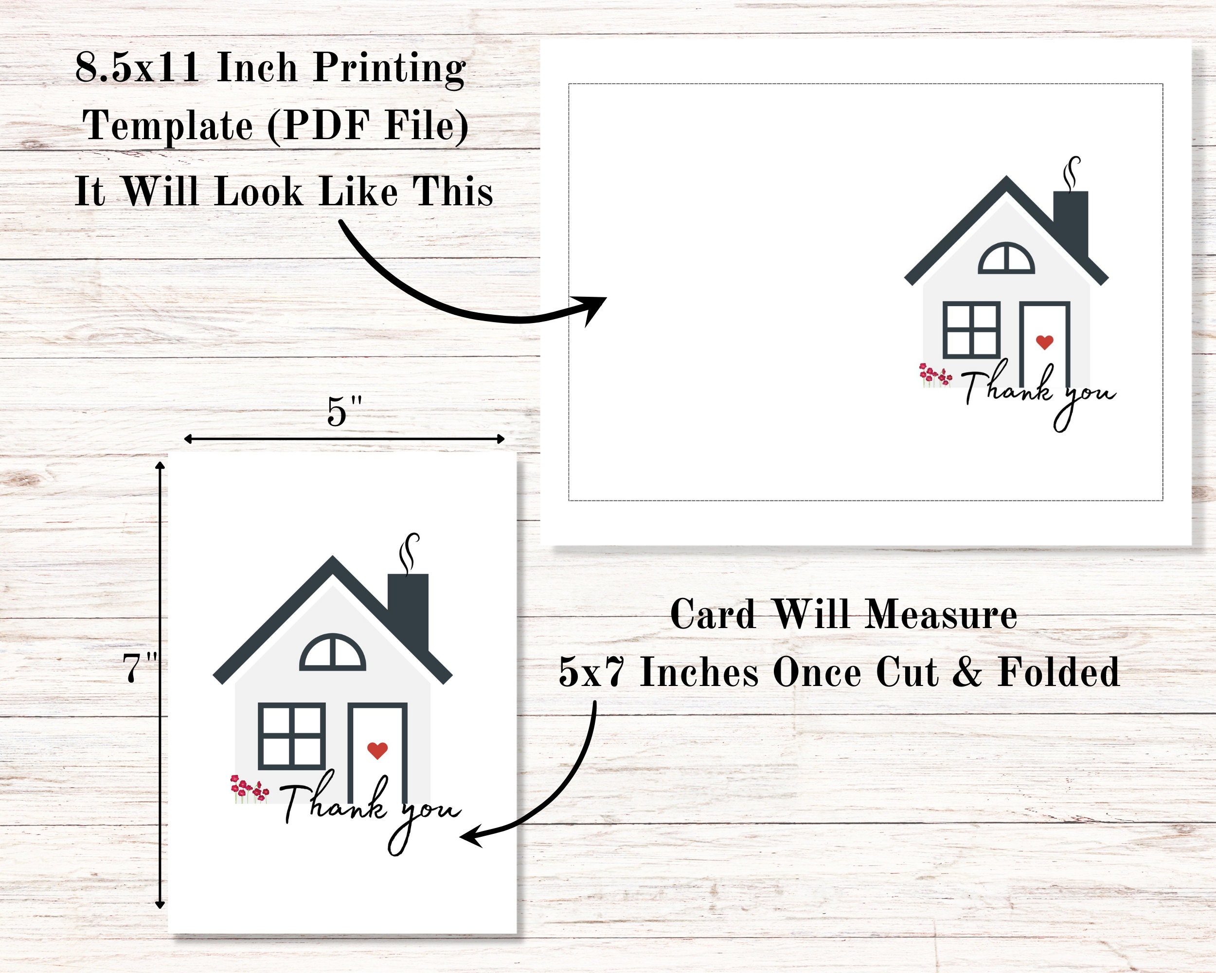 Thank You Card, 5x7 Greeting Card, Real Estate Thank You Card, Greeting