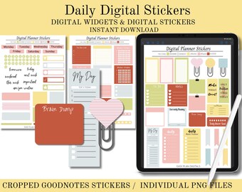 Digital Stickers, Stickers, Date Dots, Instant Download, Cropped GoodNotes Stickers, PNGs, Planner Stickers, Widgets, Calendar Stickers