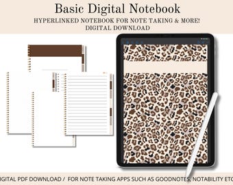 Hyperlinked Digital Notebook: Lined, Dot Grid & Blank Paper (Digital Download)