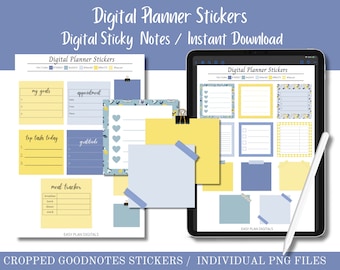Digital Stickers, Digital Sticky Notes, Stickers, Instant Download, Cropped GoodNotes Stickers, PNGs, Planner Stickers, Task Stickers