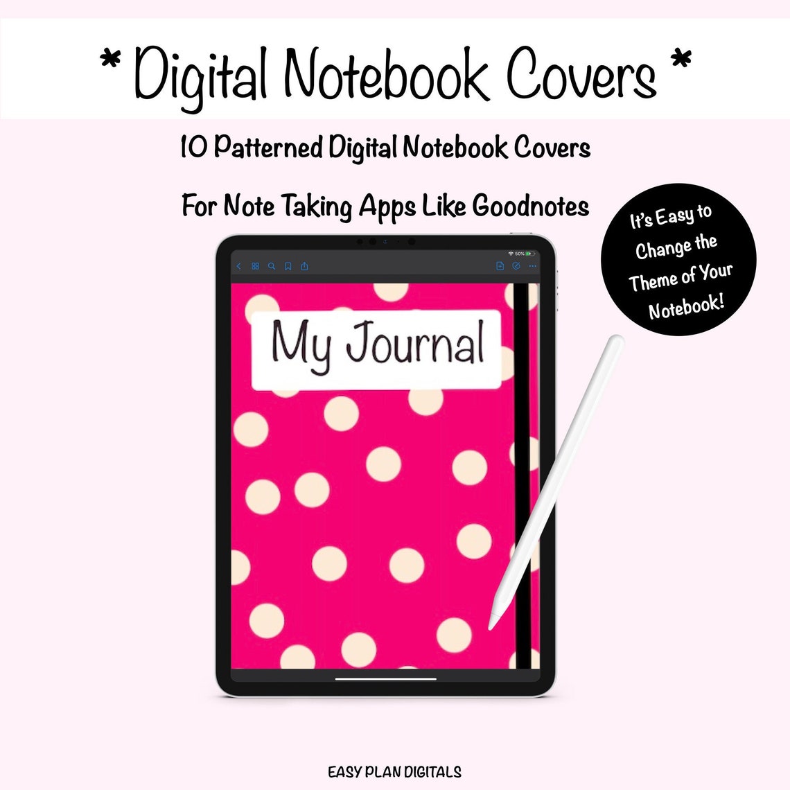 10 Digital Notebook Covers / Various Designs / Goodnotes | Etsy