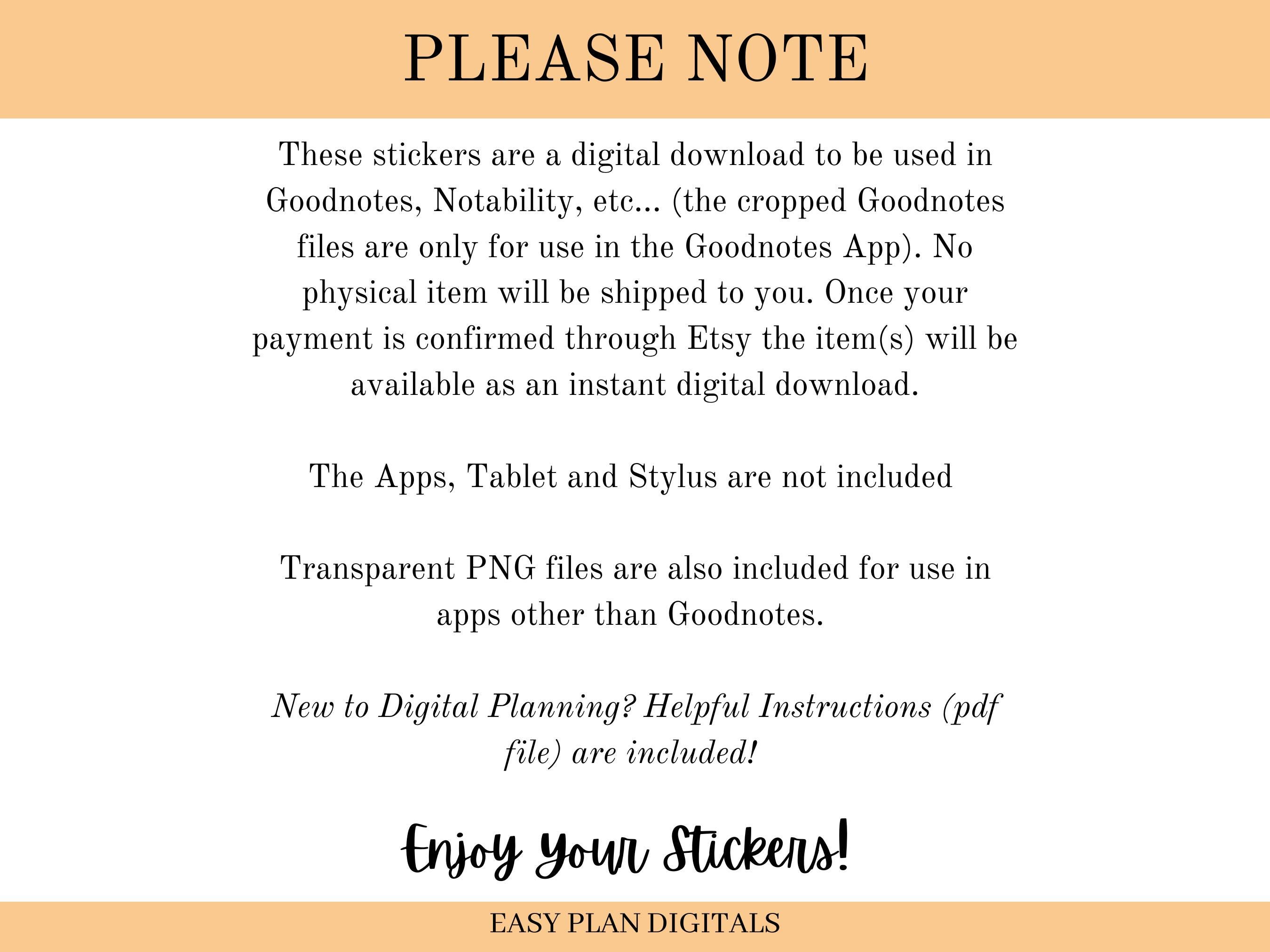 Digital Stickers, Digital Sticky Notes, Stickers, Instant Download ...