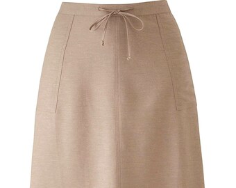 Ladies Skirt Capsule Patch Pocket Linen Blend Skirt Plus Sizes Colour Stone