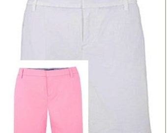 Cotton-Rich Woven Shorts Pink or White  Plus size 18-28 by Tommy Hilfiger