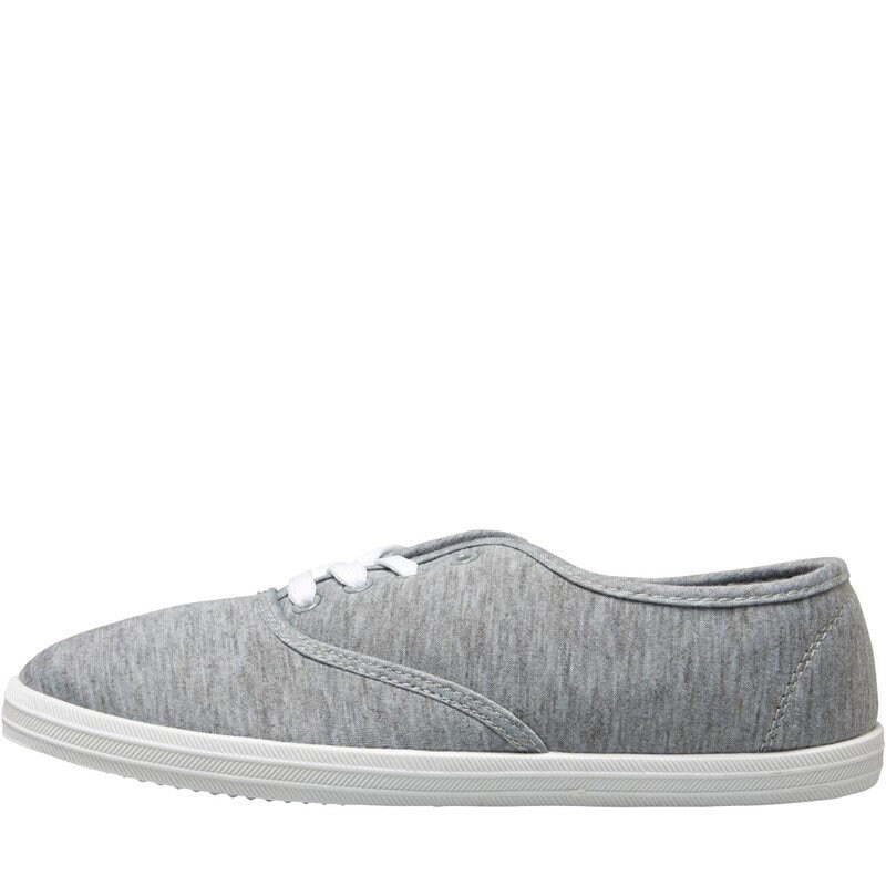 Ladies grey top canvas pumps