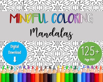 125+ Mandalas zum achtsamen Malen und Entspannen - druckbare PDF-Datei