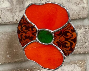 Stained Glass Paisley Poppy