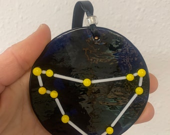 Capricorn Glass Constellation made in Midnight Blue