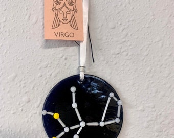 Virgo Glass Constellation made in Midnight Blue