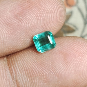 Zambia Emerald Cut Gemstone: 1.00 Carat, 6X5.5 mm Octagon Square